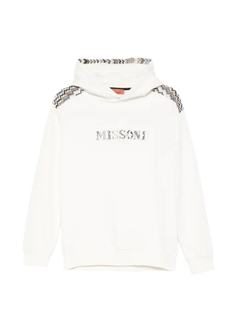 Missoni Kids logo-embroidered zig-zag hoodie