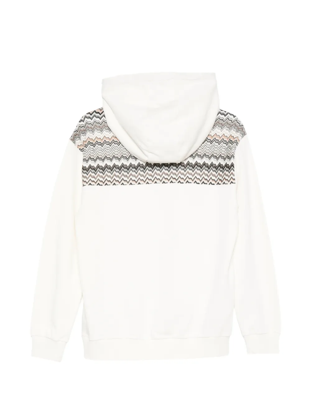 Missoni Kids Hoodie met geborduurd logo en zigzag-patroon Wit