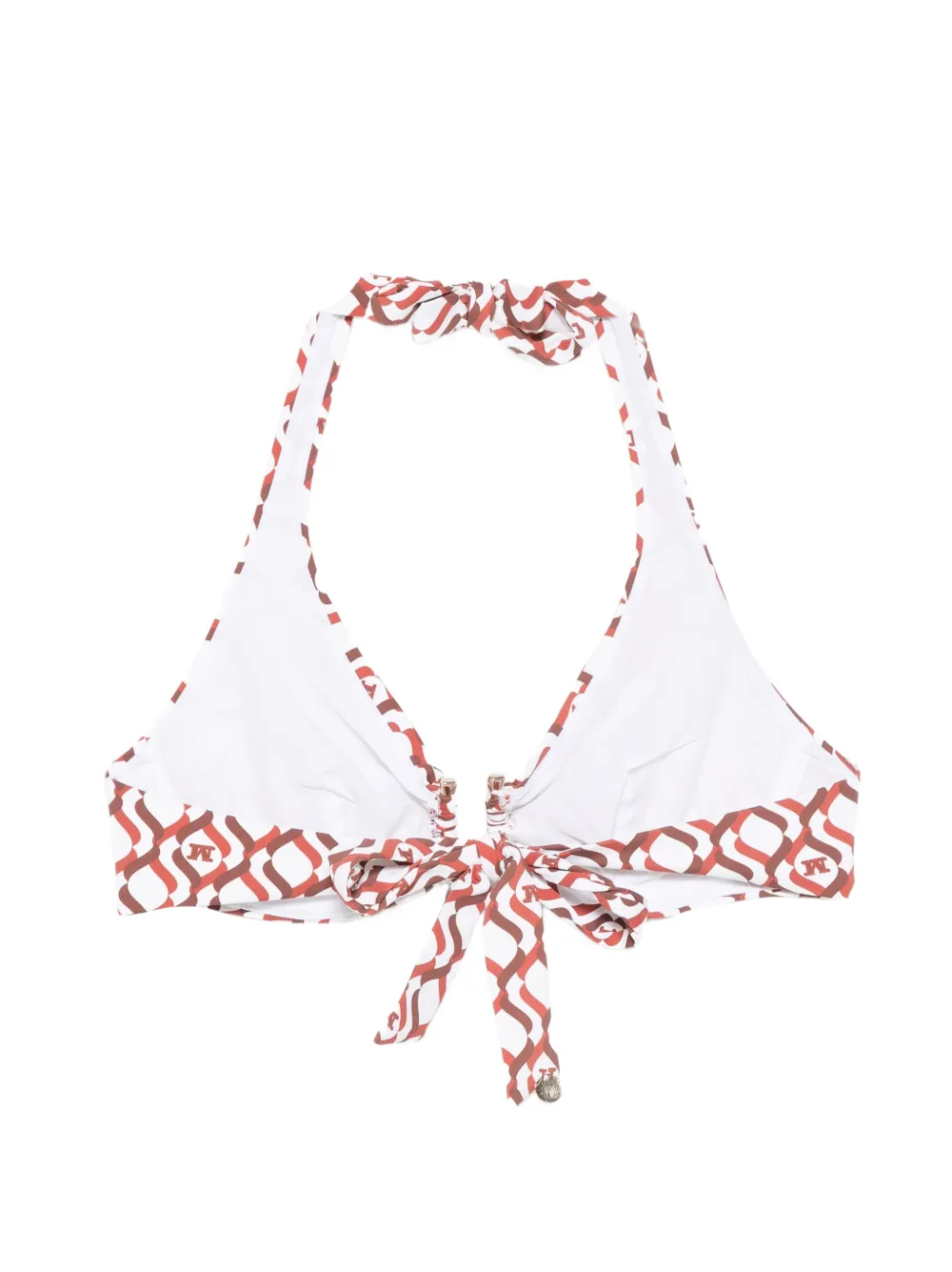 Max Mara Avena bikinitop met geometrisch patroon en strik Wit