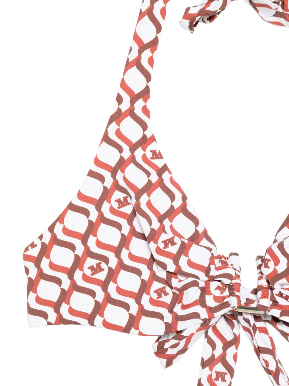 Max Mara Avena bikinitop met geometrisch patroon en strik Wit