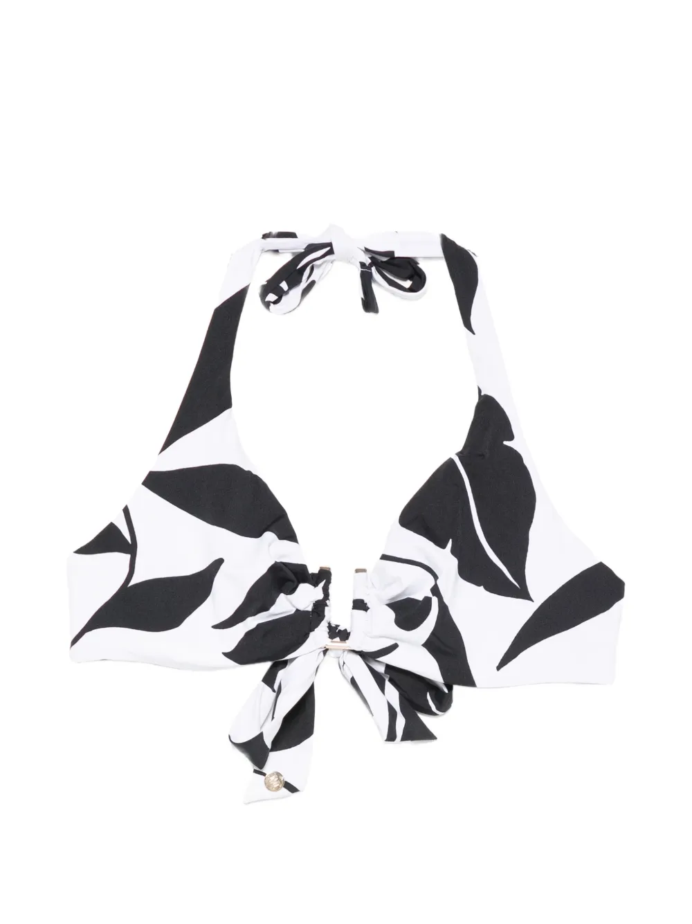 Max Mara Avena floral knot bikini top - Bianco