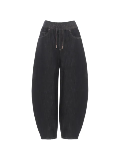 PANICALE drawstring gathered jeans