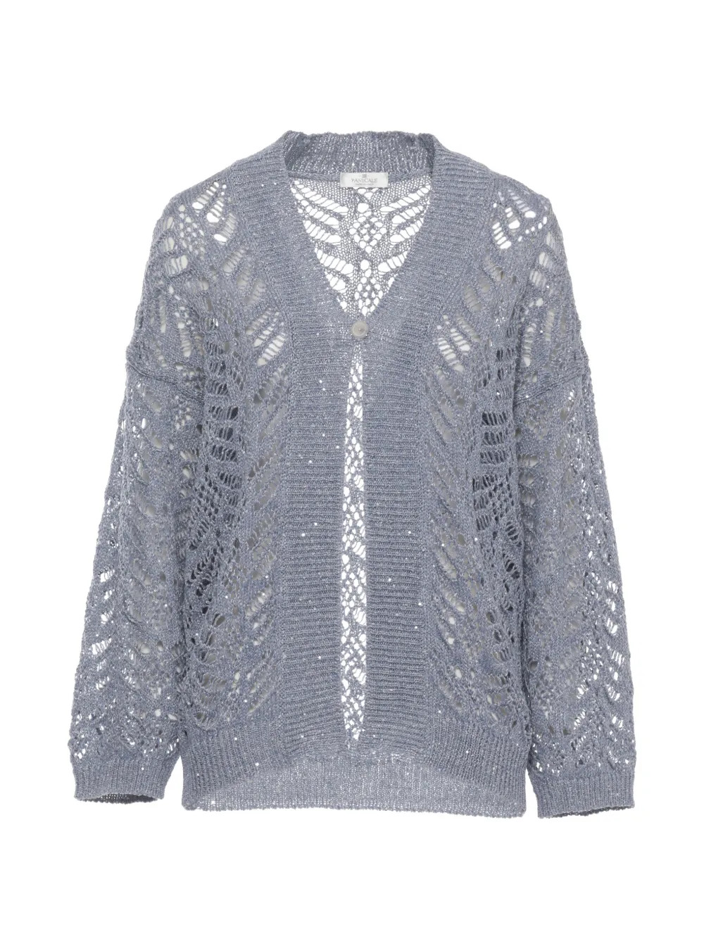 PANICALE openwork V-neck cardigan - Blu