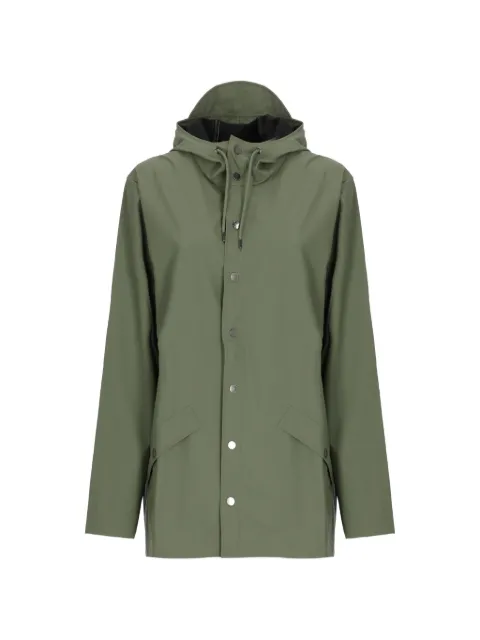 Rains hooded press-stud rain jacket
