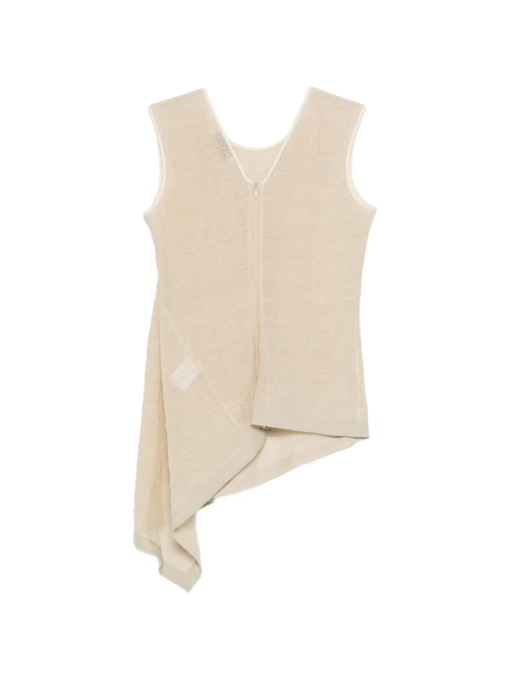 Gentry Portofino Mouwloze asymmetrische top Beige