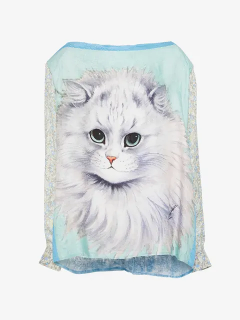 Barbara Bologna cat-print tie-neck blouse