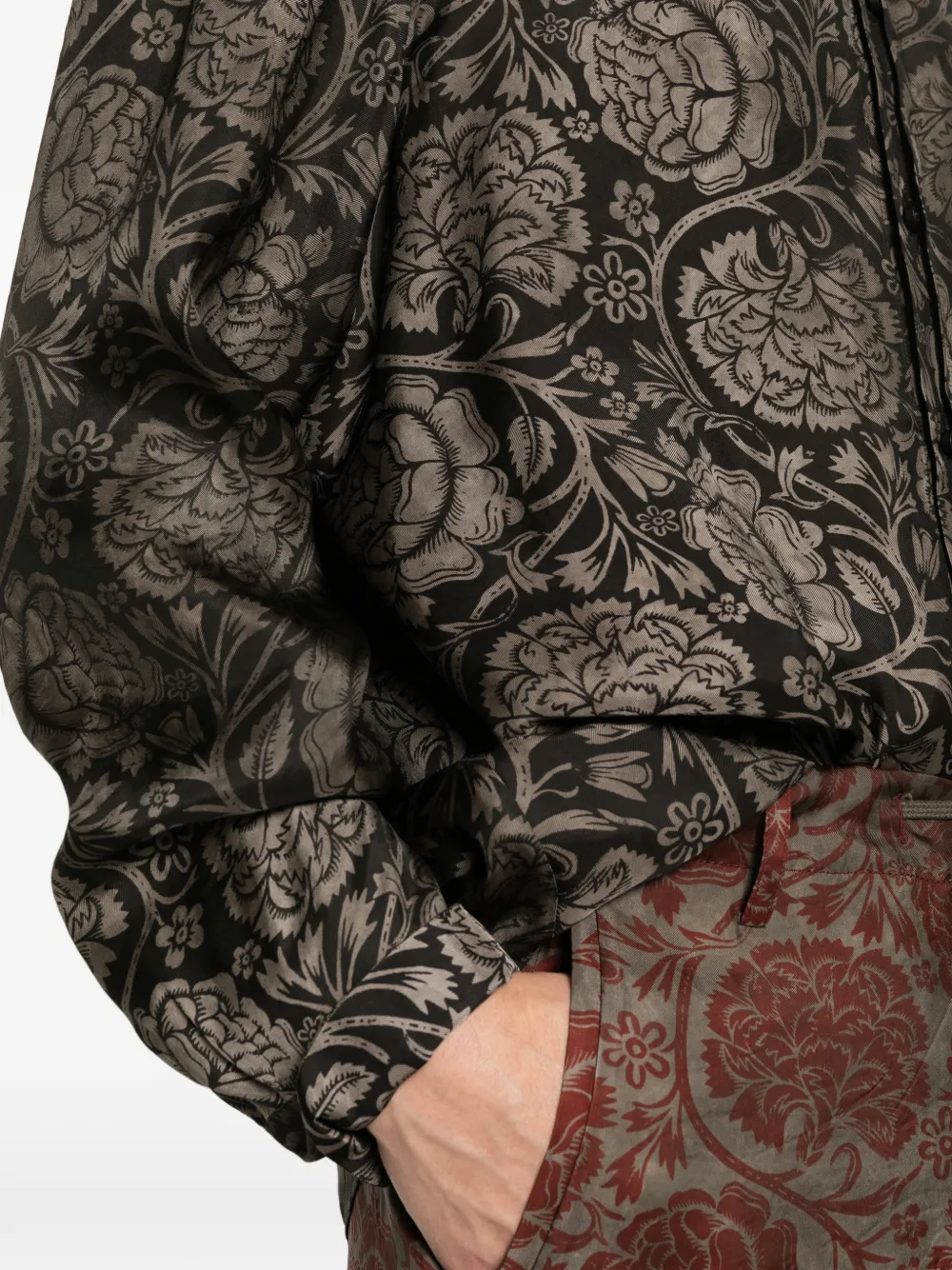 Uma Wang Tab blouse met bloemenprint Zwart