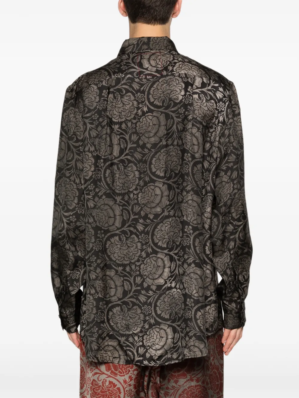 Uma Wang Tab blouse met bloemenprint Zwart
