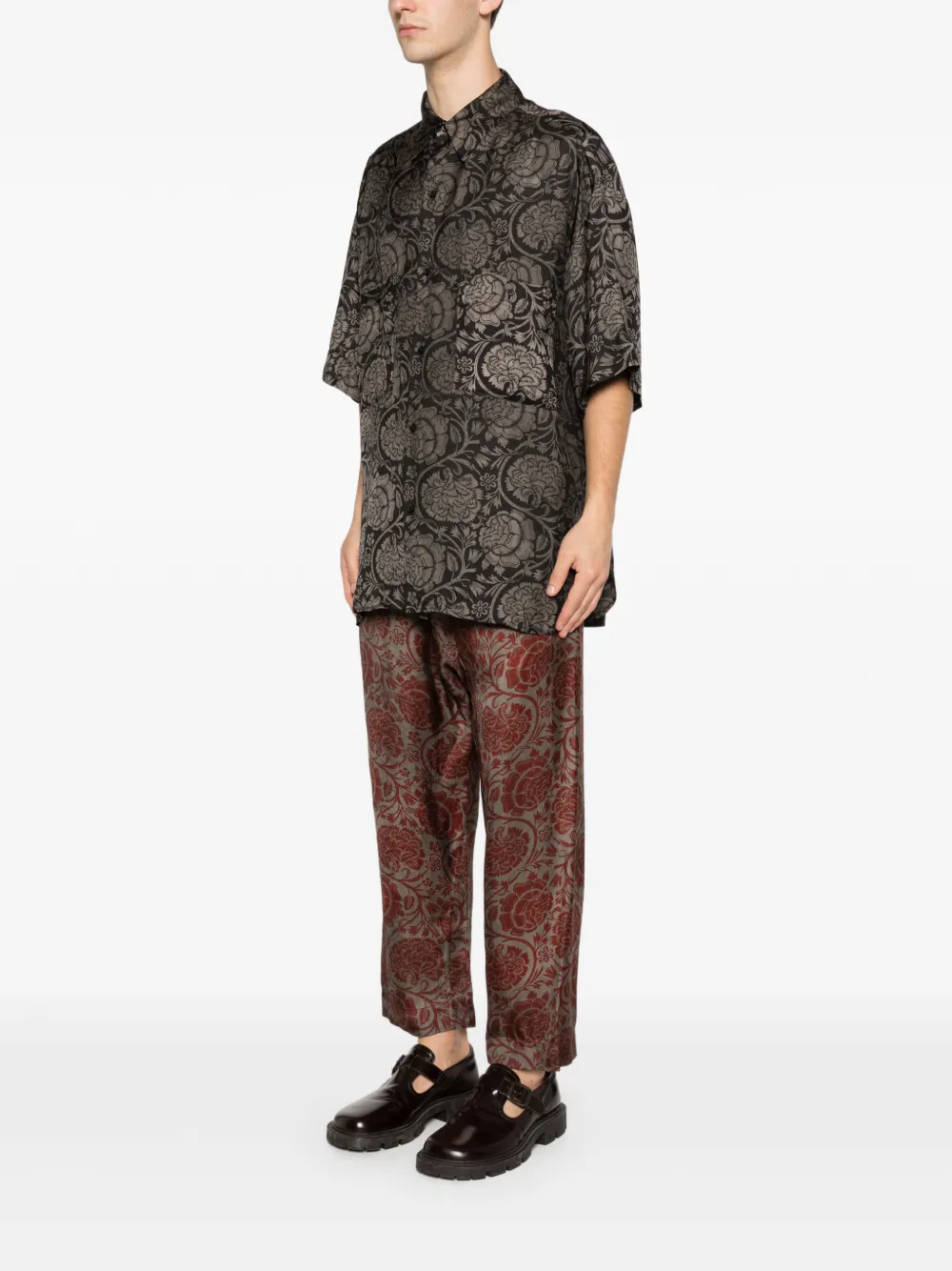 Uma Wang Teorya blouse met bloemenprint Zwart