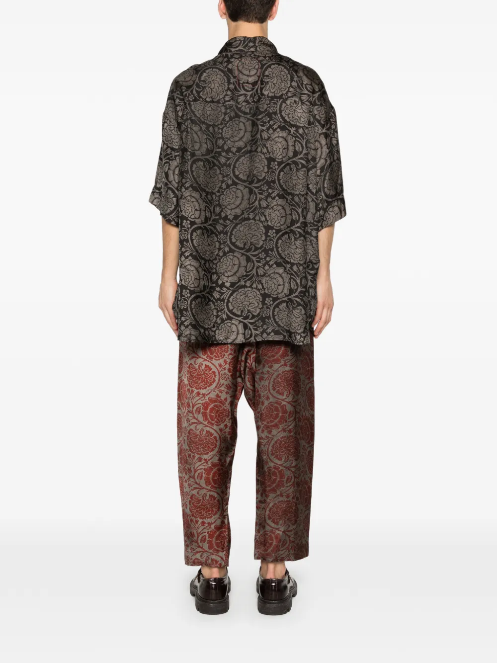 Uma Wang Teorya blouse met bloemenprint Zwart
