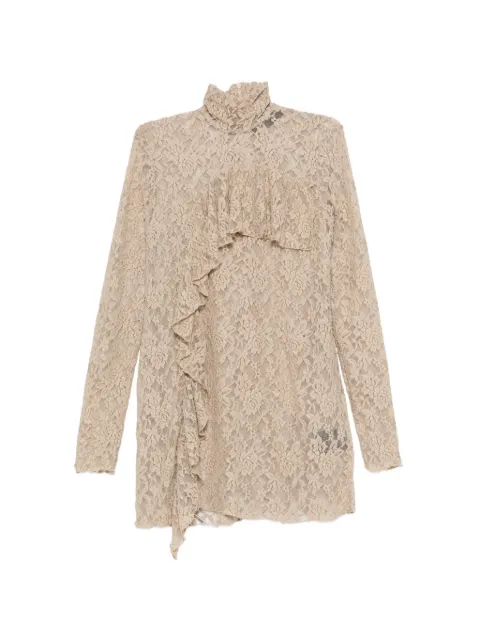 Barbara Bologna ruffled lace mini dress