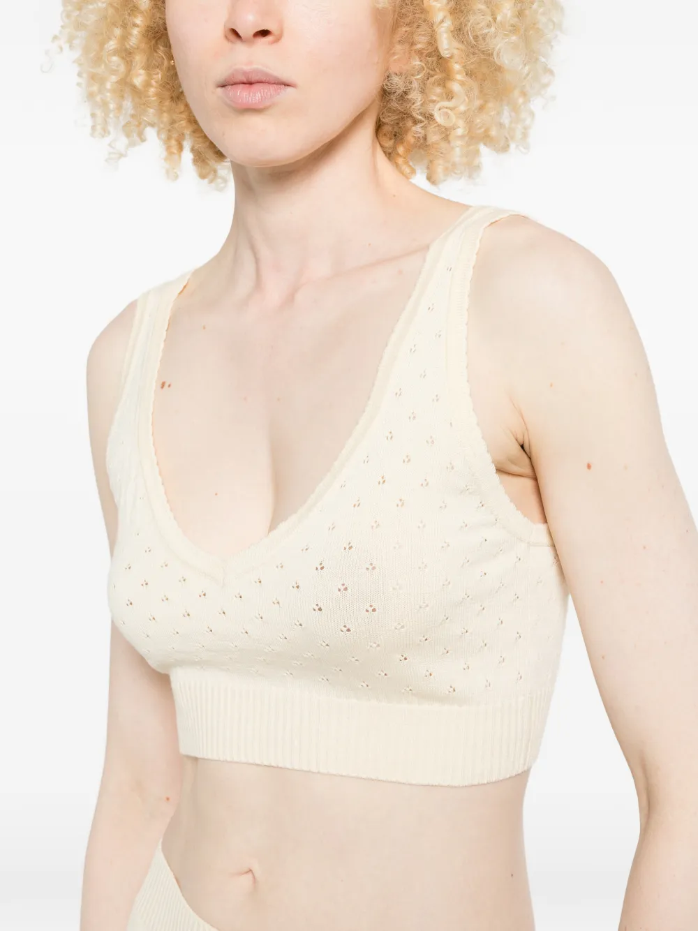 Plan C Mouwloze top Beige