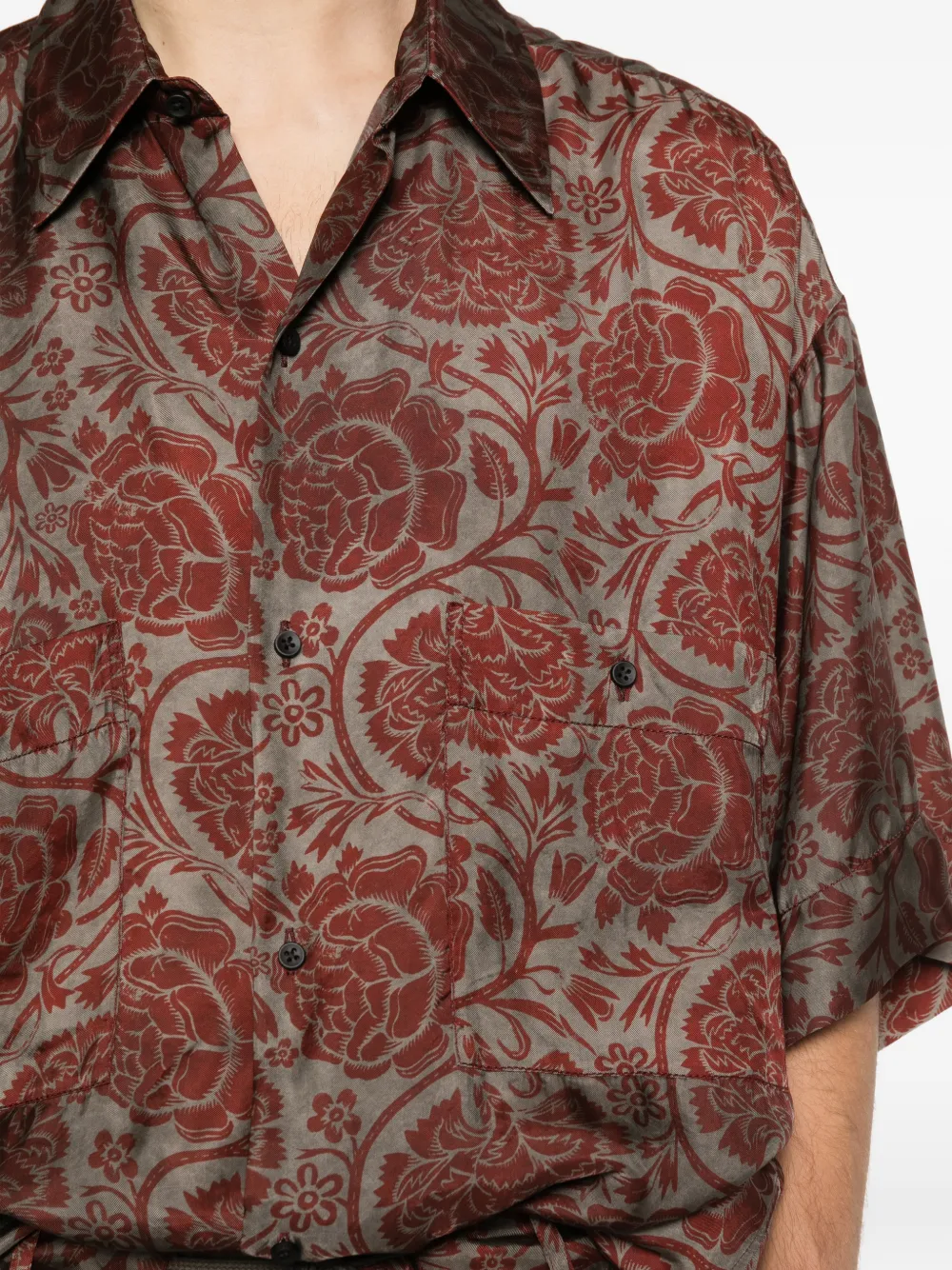 Uma Wang Teorya blouse met bloemenprint Rood