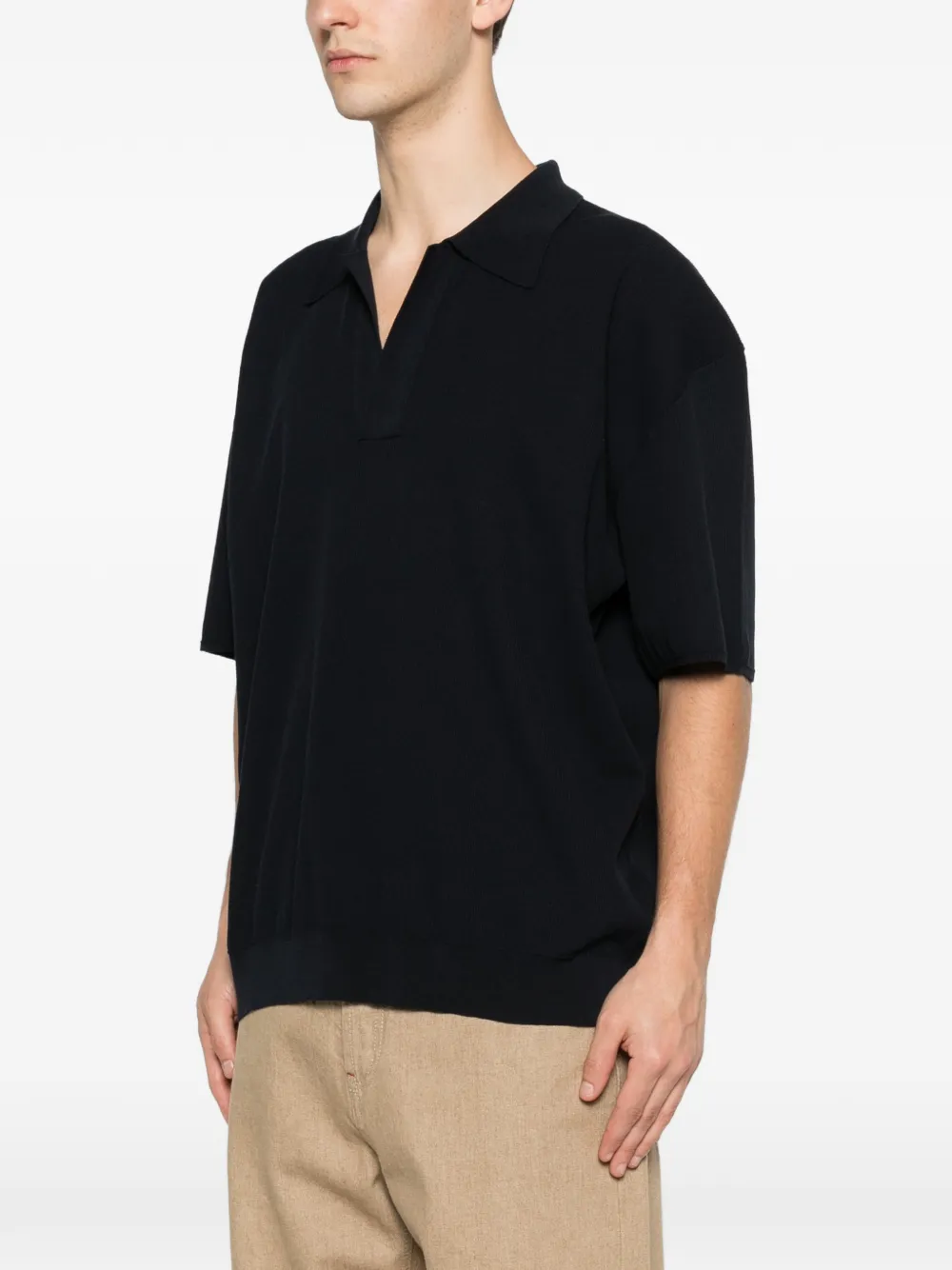 Uma Wang Gebreid T-shirt Blauw