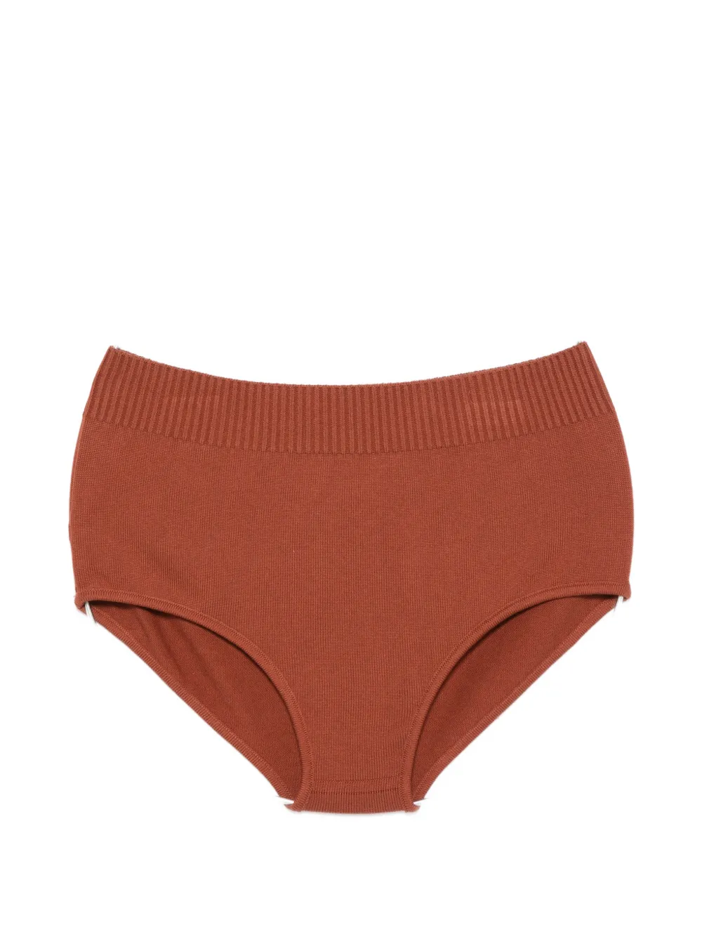 Plan C ribbed-waist shorts - Marrone