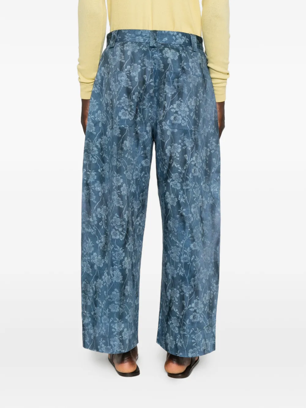 Pierre-Louis Mascia Plooibroek met bloemen-print Blauw