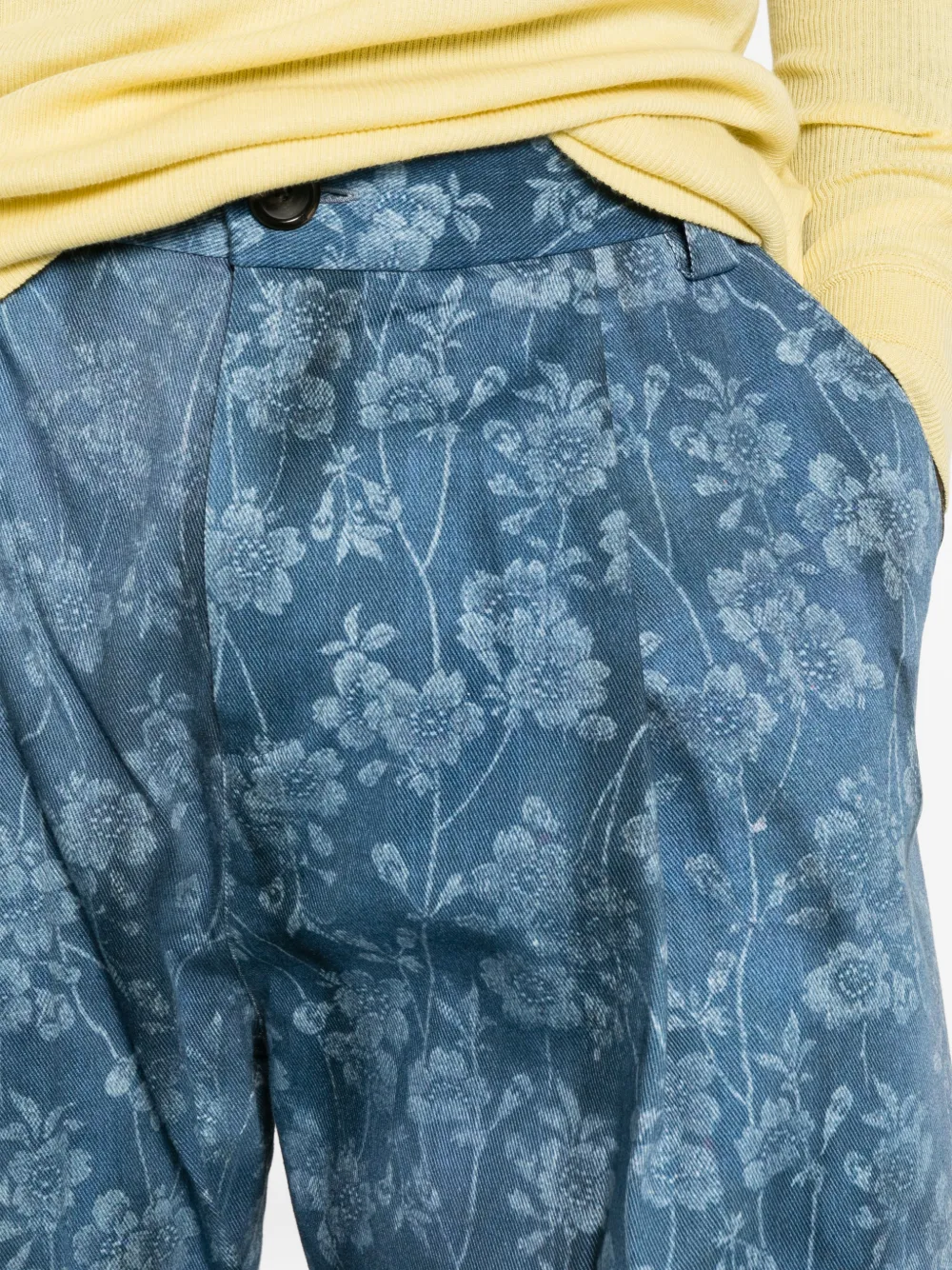 Pierre-Louis Mascia Plooibroek met bloemen-print Blauw