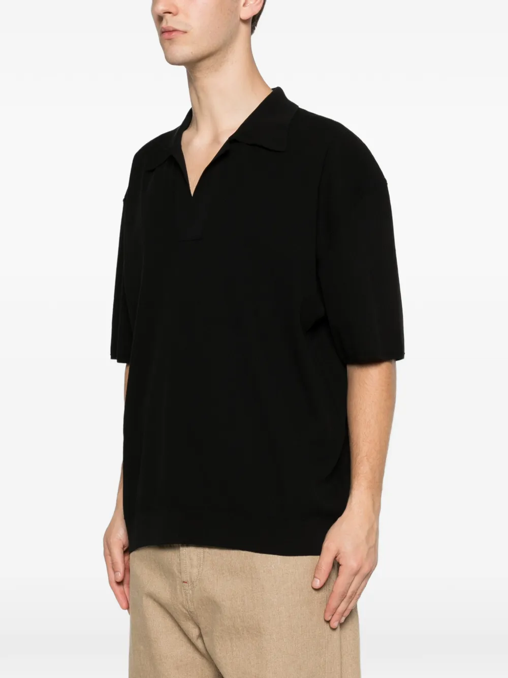 Uma Wang T-shirt met V-hals Zwart