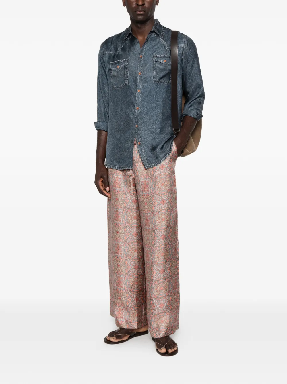 Pierre-Louis Mascia Palazzo broek met paisley-print Oranje