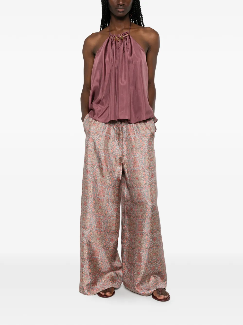 Pierre-Louis Mascia Palazzo broek met paisley-print Oranje