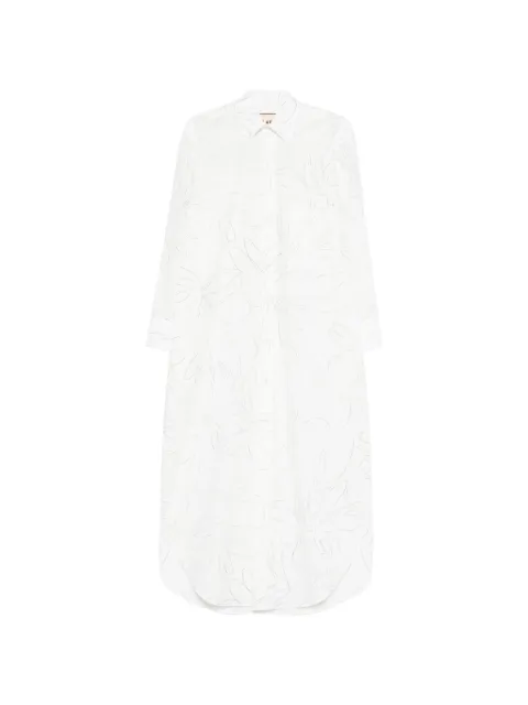 Plan C floral-pattern shirt midi dress