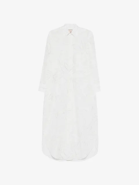 Plan C floral-pattern shirt midi dress