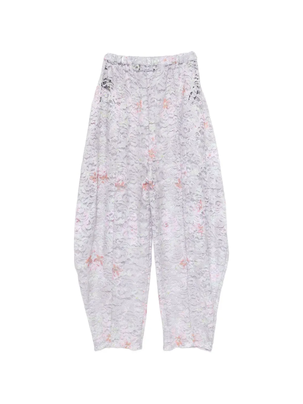 Barbara Bologna Broek met bloemenkant Grijs