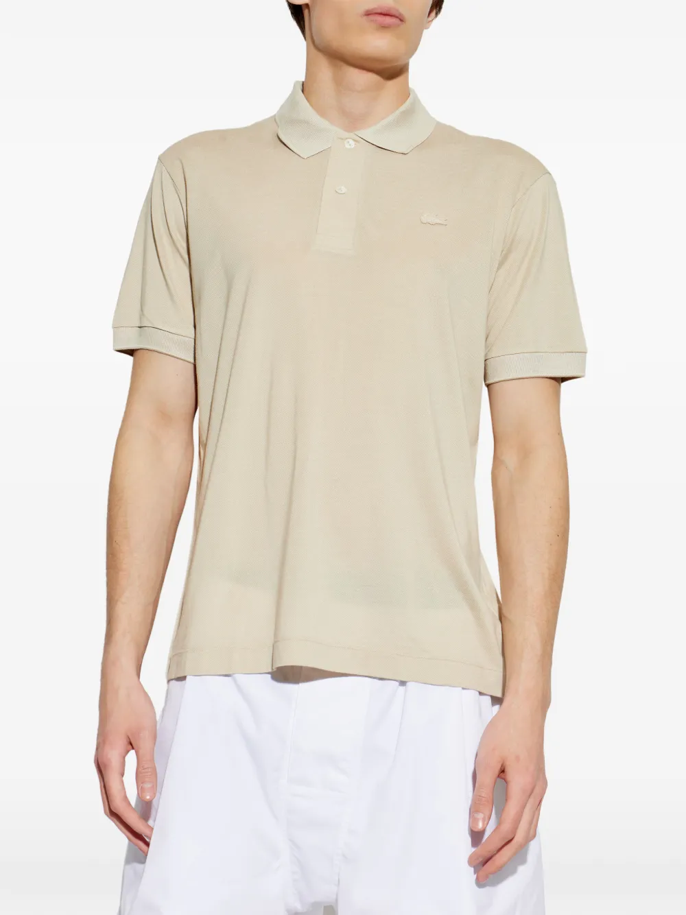 Lacoste Poloshirt met logoprint Beige
