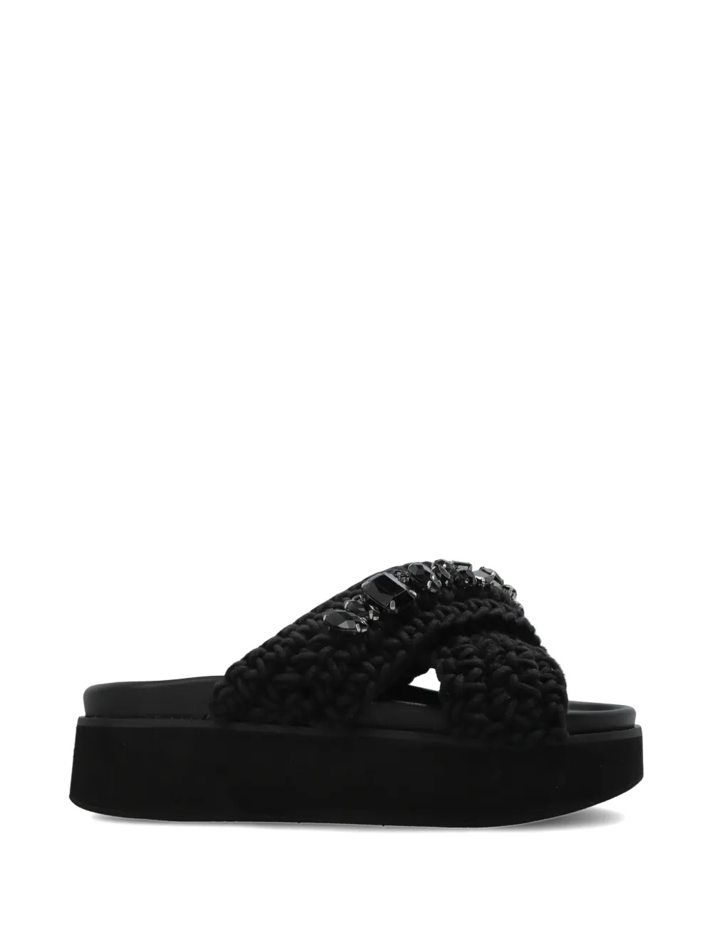 Inuikii embellished cross-strap sandals - Black
