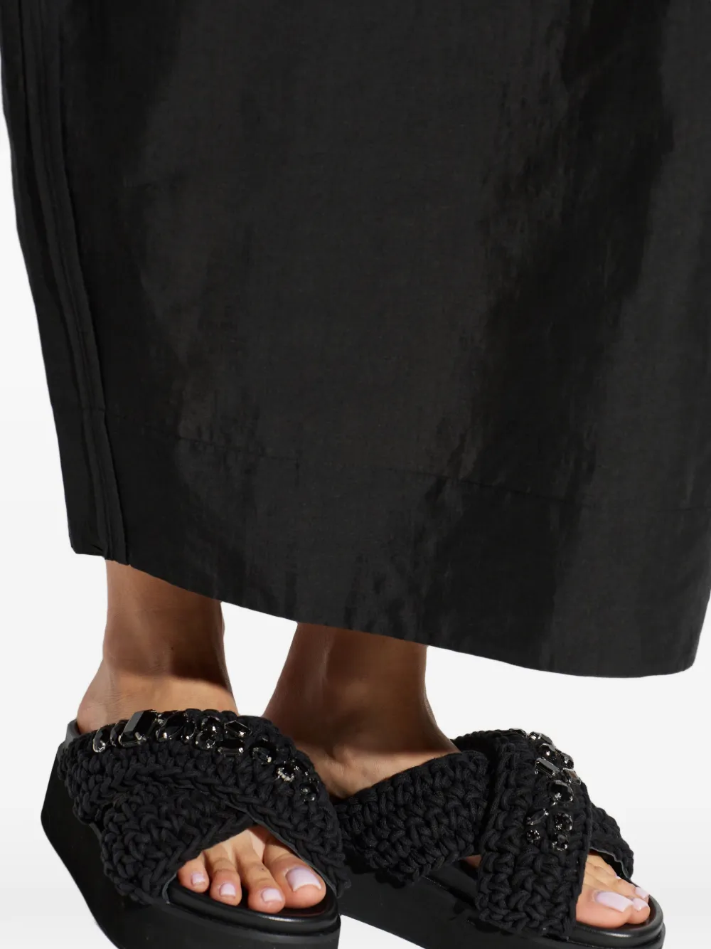 Inuikii embellished cross-strap sandals Zwart