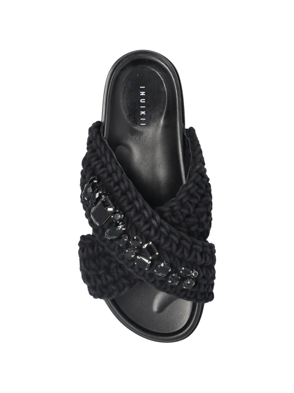Inuikii embellished cross-strap sandals Zwart