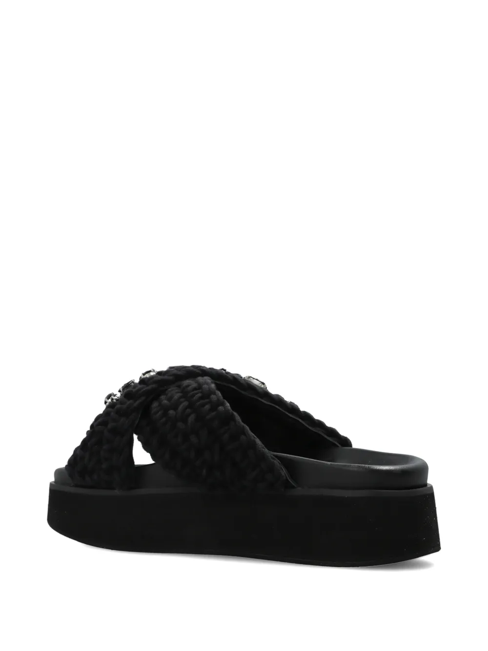 Inuikii embellished cross-strap sandals Zwart