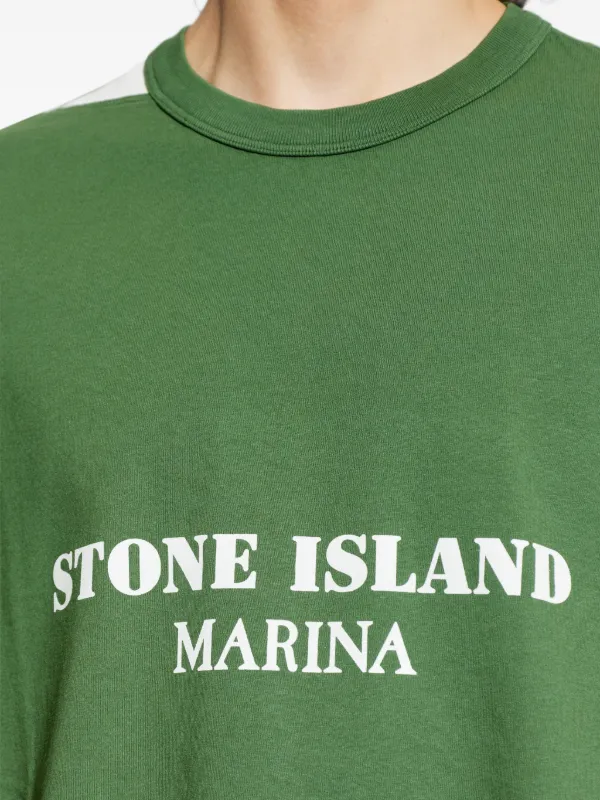 Stone Island logo-print T-shirt | Green | FARFETCH