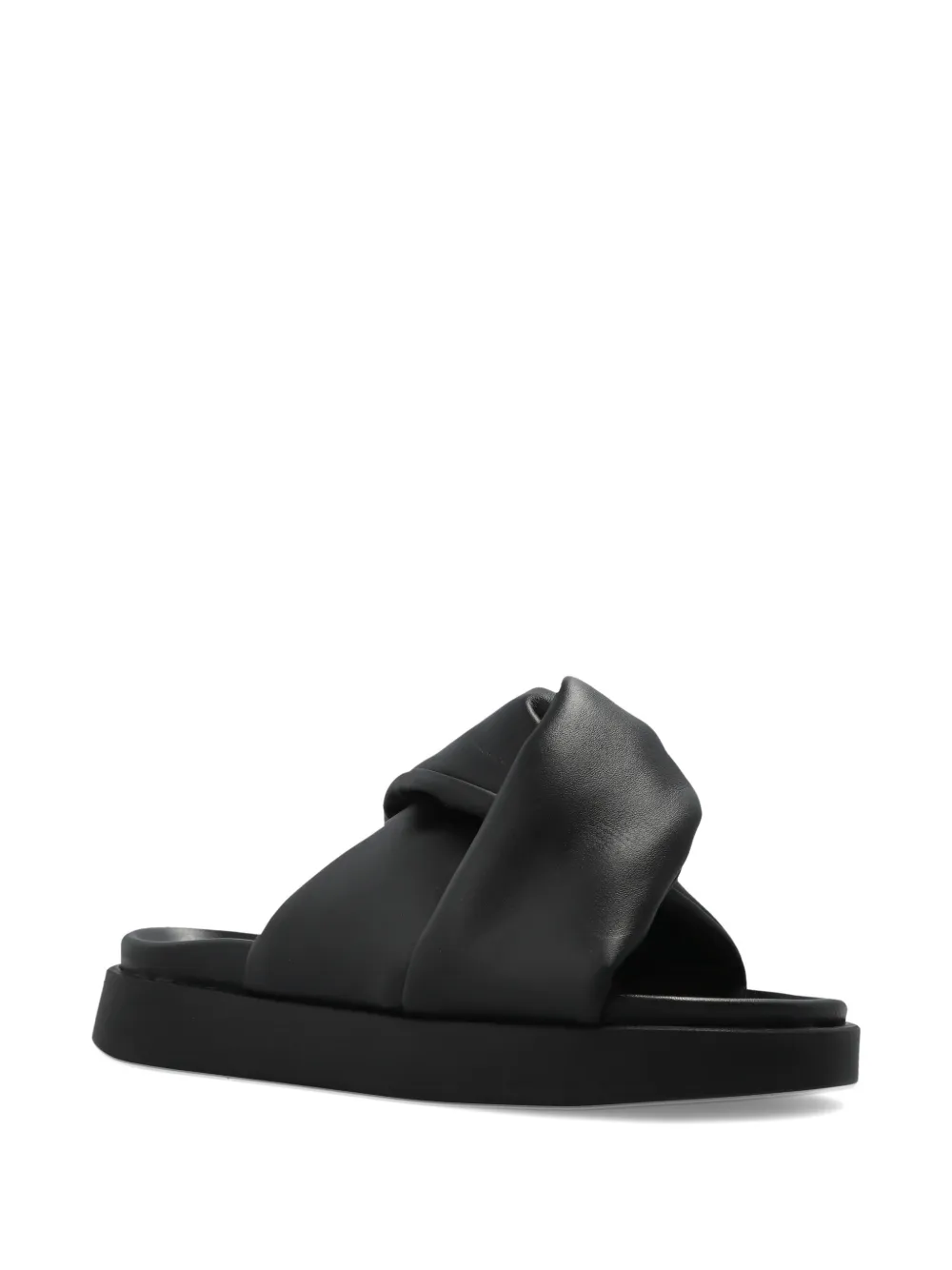 Inuikii knotted-upper leather sandals Zwart