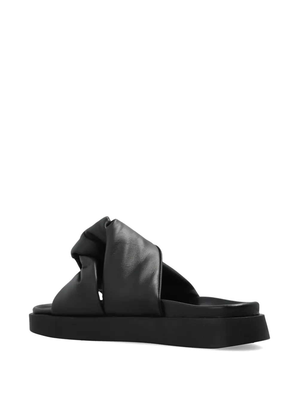 Inuikii knotted-upper leather sandals Zwart