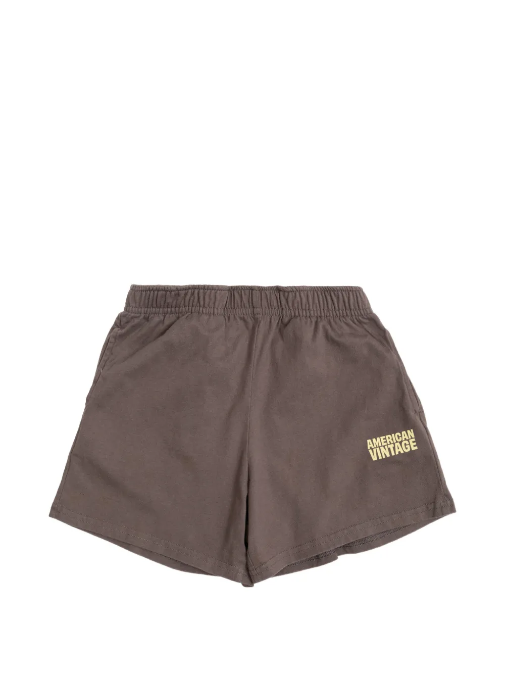 American Vintage Kids logo-detail elasticated shorts - Marrone
