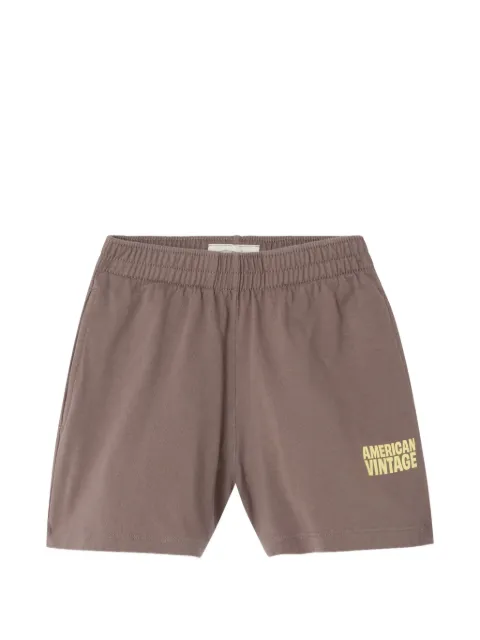 American Vintage Kids logo-detail elasticated shorts