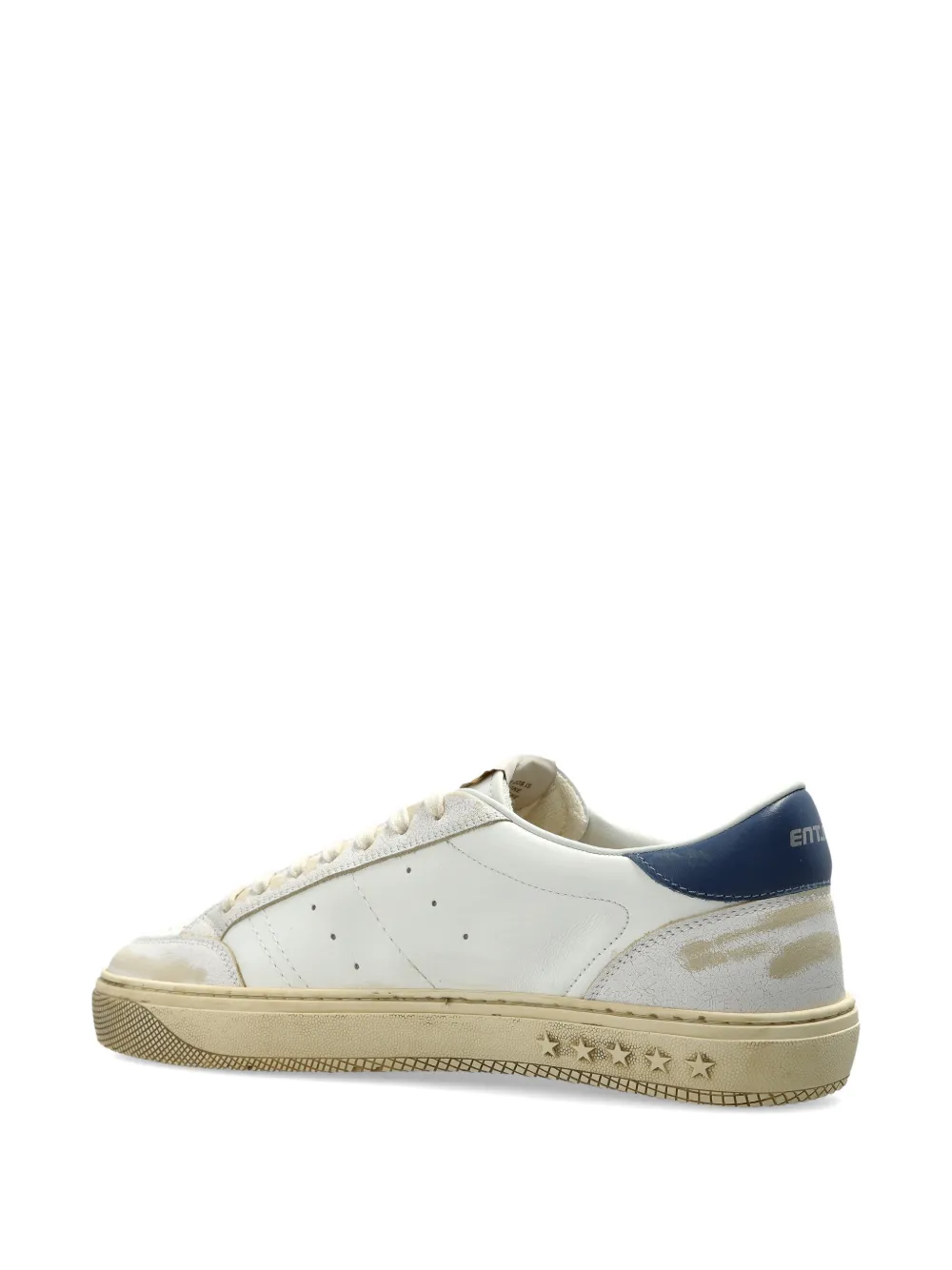 Enterprise Japan star appliqué leather sneakers Wit