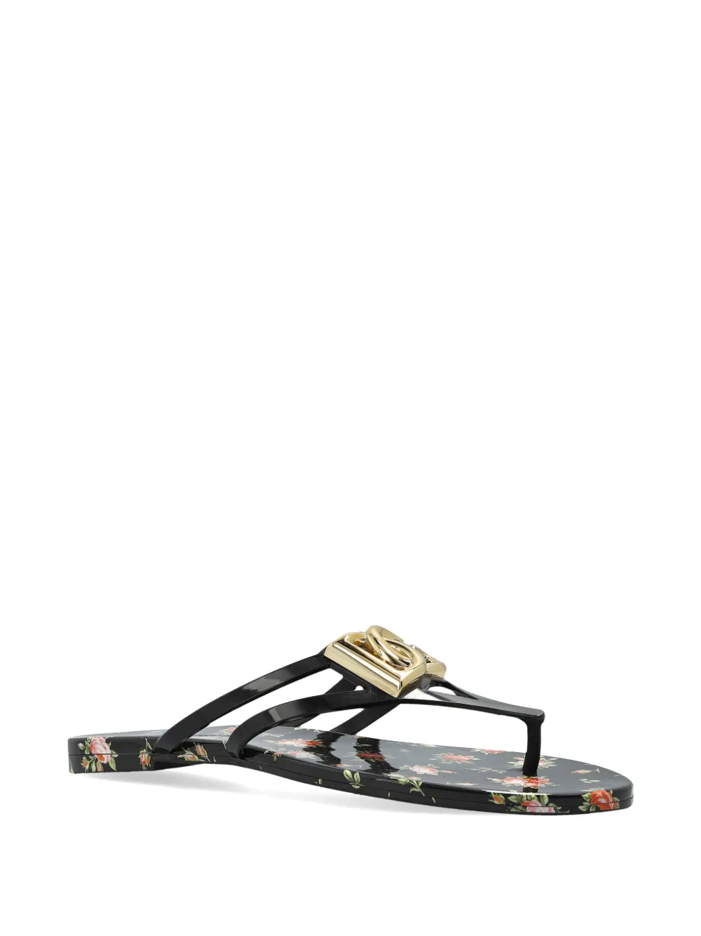 Dolce & Gabbana Teenslippers met logodetail Zwart