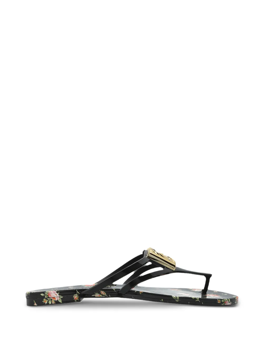 Dolce & Gabbana Teenslippers met logodetail Zwart