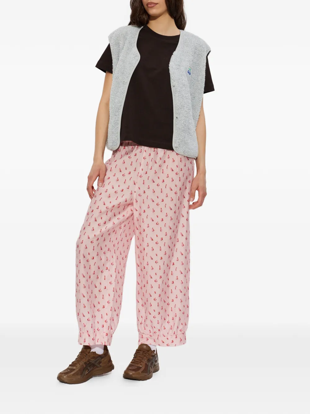 American Vintage Broek met print Roze