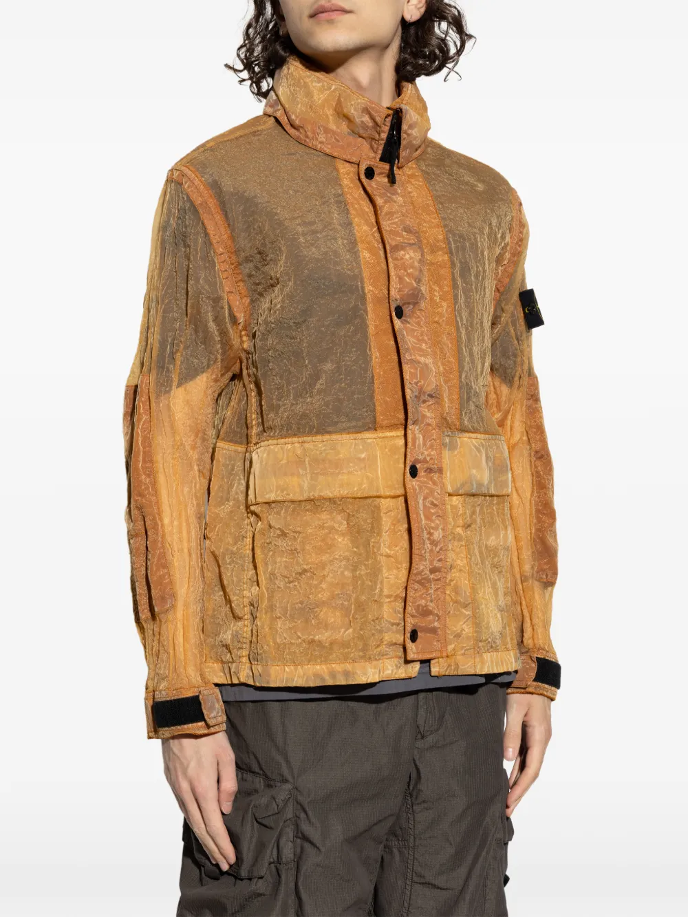 Stone Island Button Flap Pocket Jacket | Orange | FARFETCH ZA