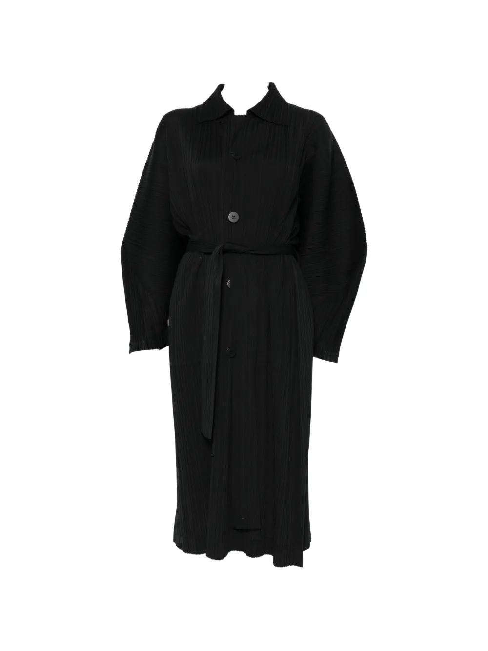 Pleats Please Issey Miyake pleated coat - Nero
