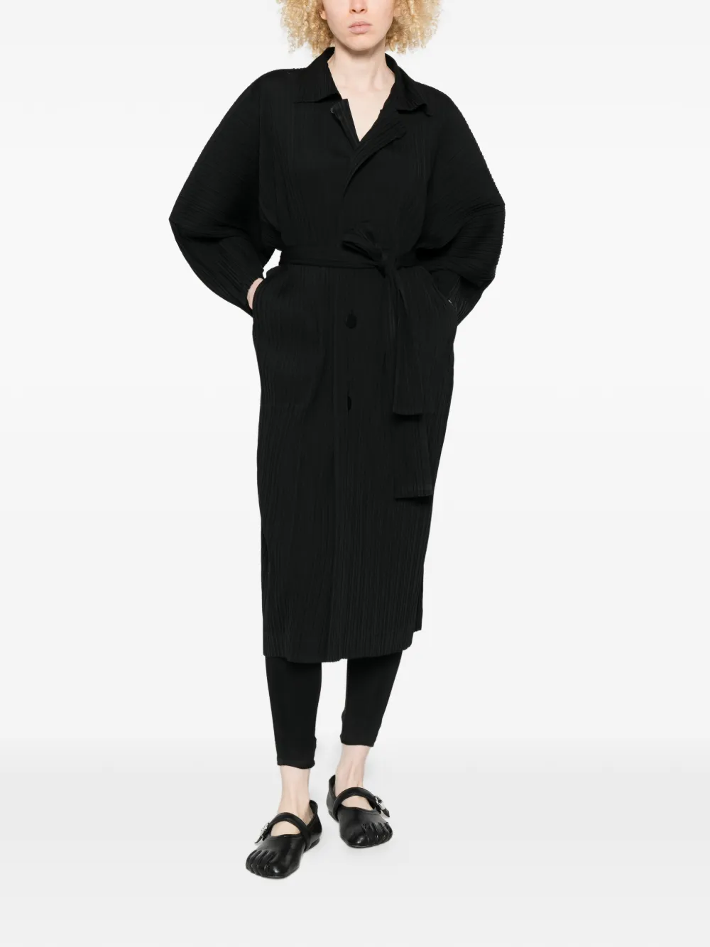Pleats Please Issey Miyake Jas met plooien Zwart