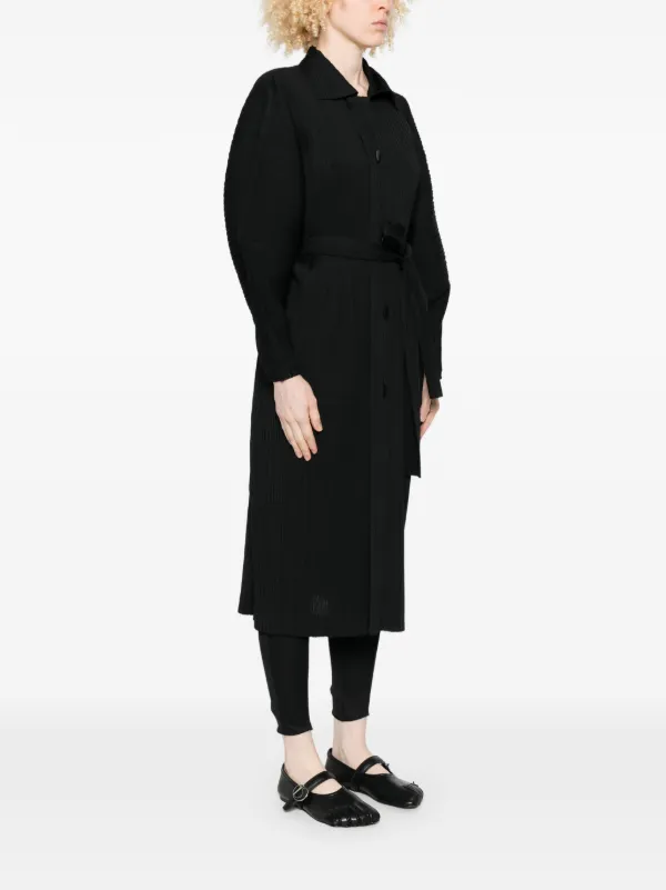 プリーツプリーズ コート Pleats Please Issey Miyake プリーツ コート | ブラック | FARFETCH JP