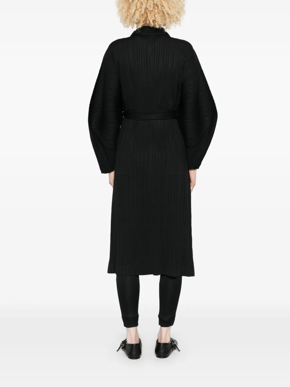 Pleats Please Issey Miyake Jas met plooien Zwart