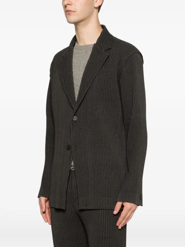Homme Plissé Issey Miyake プリーツ シングルジャケット | グリーン