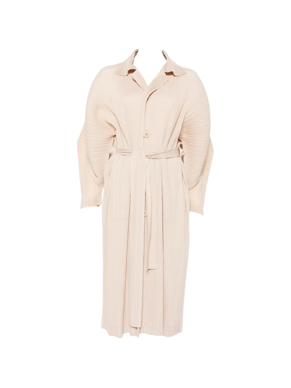 Pleats Please Issey Miyake pleated coat - Toni neutri
