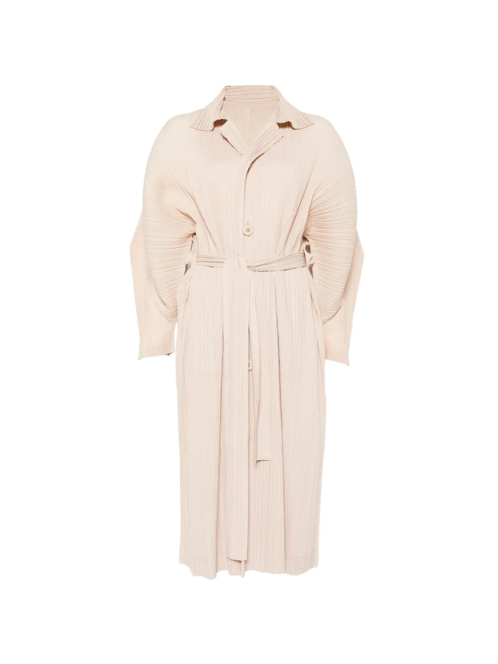 Pleats Please Issey Miyake pleated coat - Neutrals