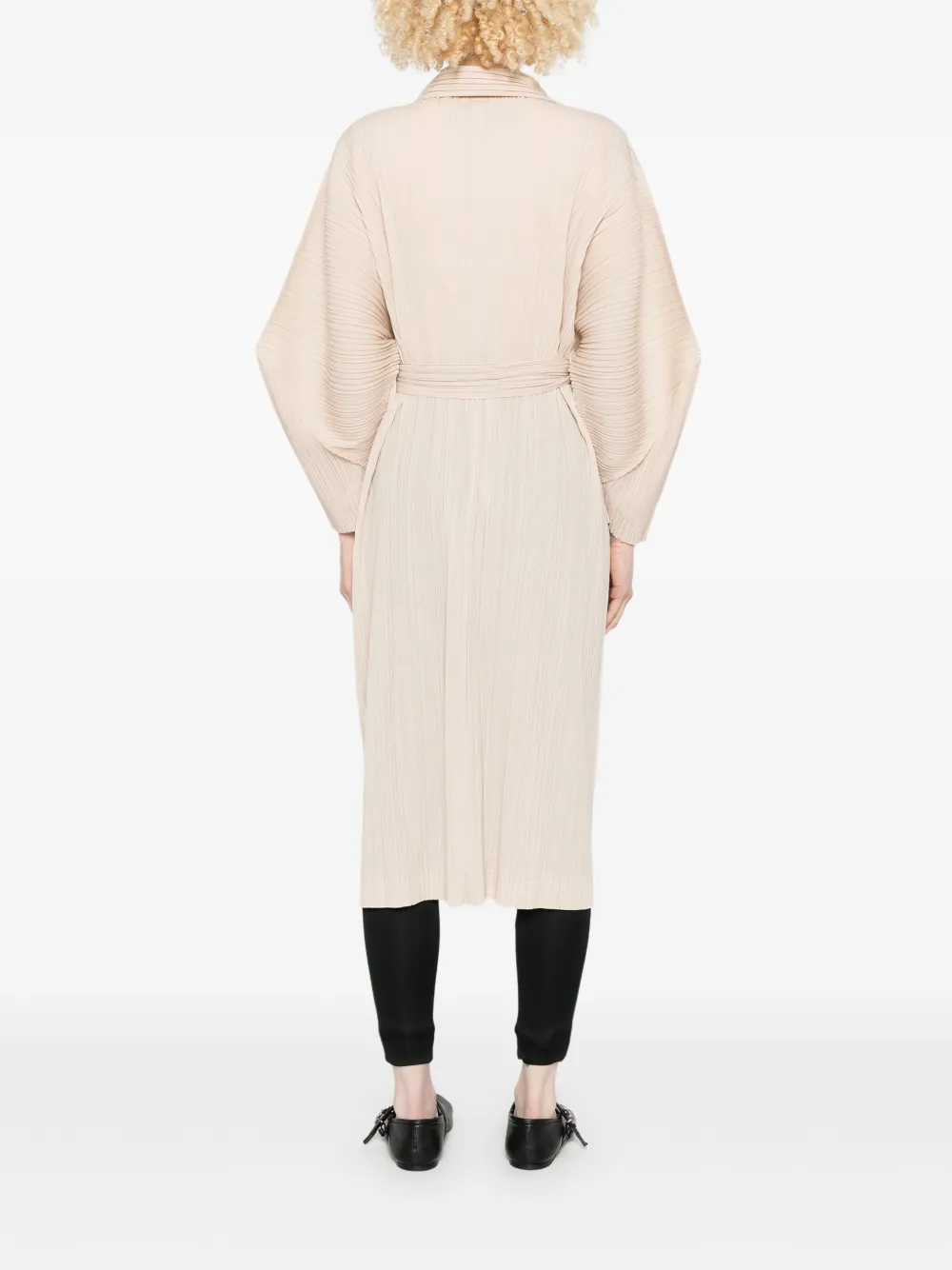 Pleats Please Issey Miyake Jas met plooien Beige